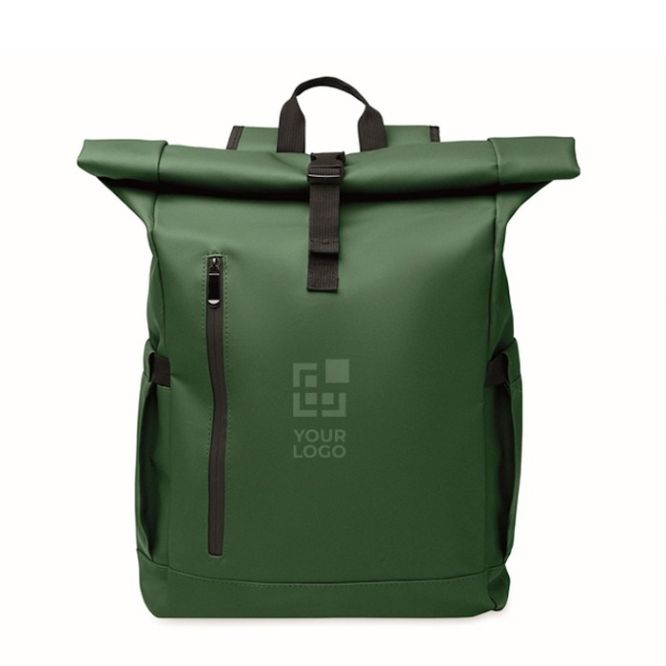 Mochila de cierre roll-top para portátil con correa para trolley 15''