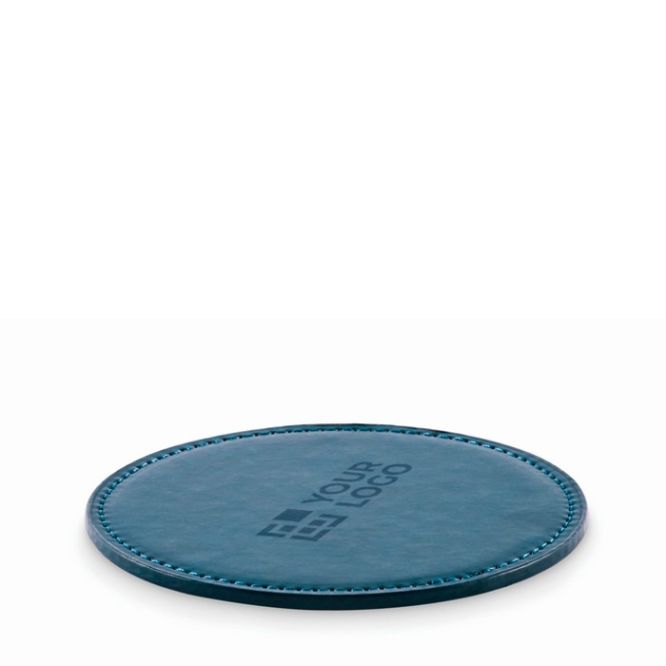 Posavasos redondo de cuero sintético para personalizar