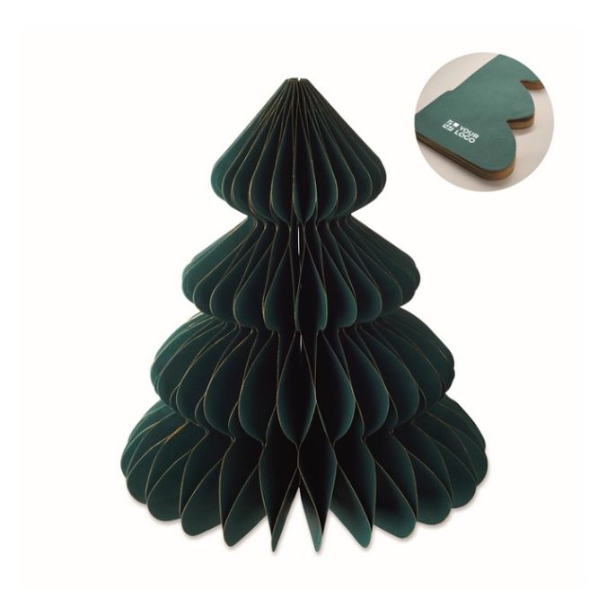 Adorno de papel plegable en forma de árbol de Navidad personalizable