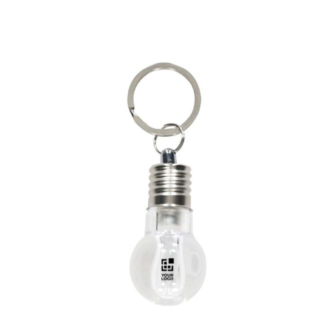Llavero linterna en forma de bombilla de luz con luz blanca