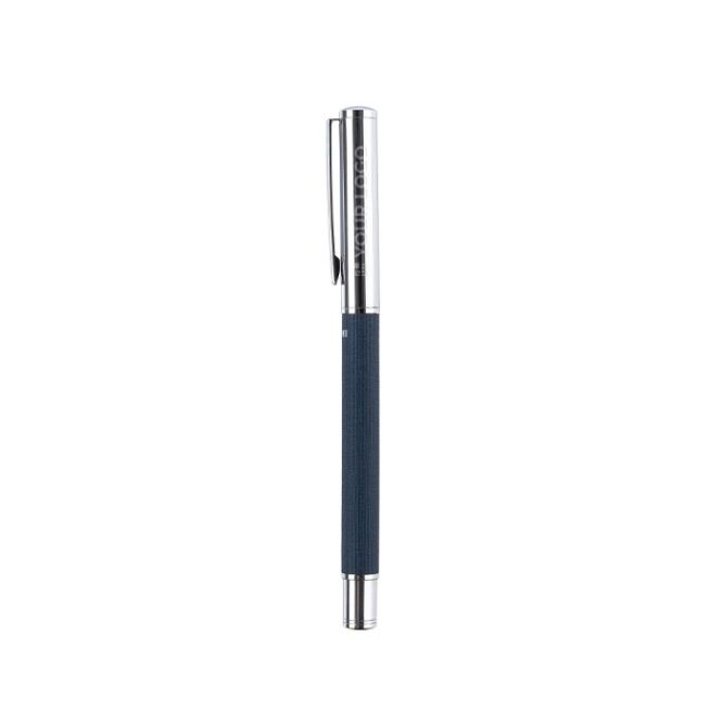 Bolígrafo roller de latón y RPET personalizable tinta azul