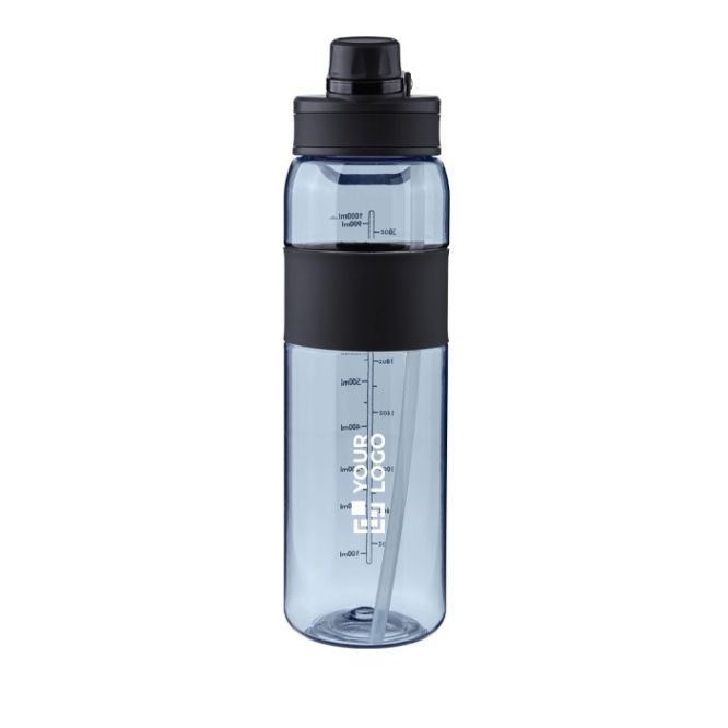 Botella de plástico con doble opción de beber por la tapa 900ml