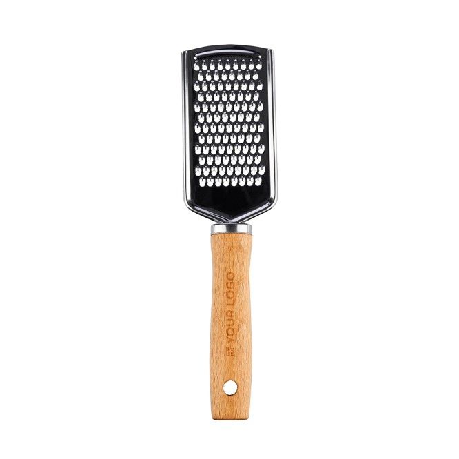 Rallador de acero inoxidable con mango de madera para personalizar