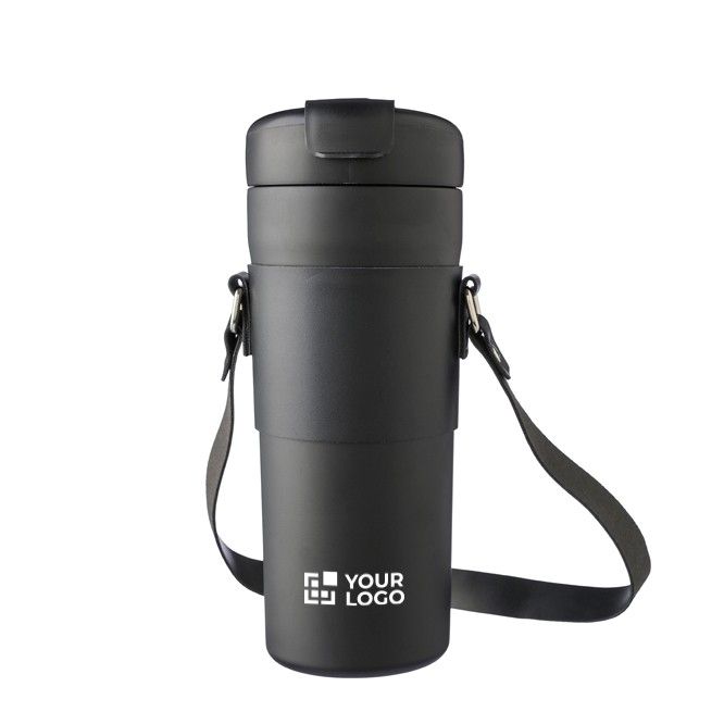 Botella térmica de acero inoxidable con funda y correa 730ml
