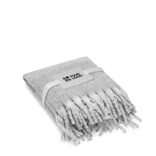 Manta en poliéster reciclado con tacto suave tipo mohair 300 g/m²