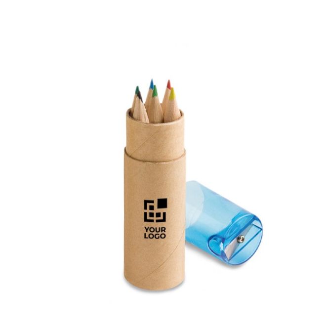 Set de 6 lápices infantiles de colores en estuche de tubo