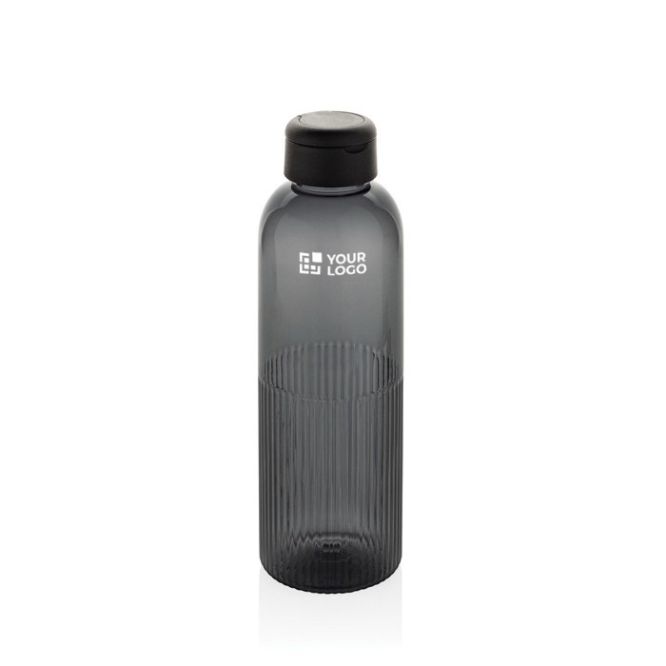 Botella de RPET con agarre y diseño ondulado con asa 750 ml