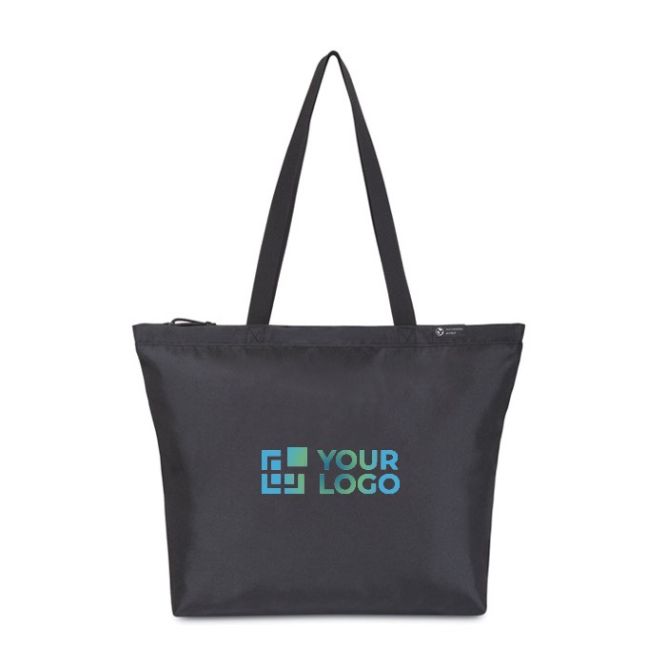 Bolsa tote en RPET con bolsillo interior para botella de agua