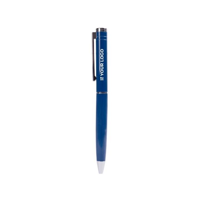 Bolígrafo elegante de mecanismo giratorio con tinta azul