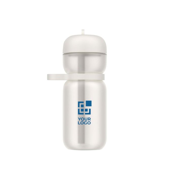 Botella deportiva de plástico con tapa abatible y pajita 600ml Mepal