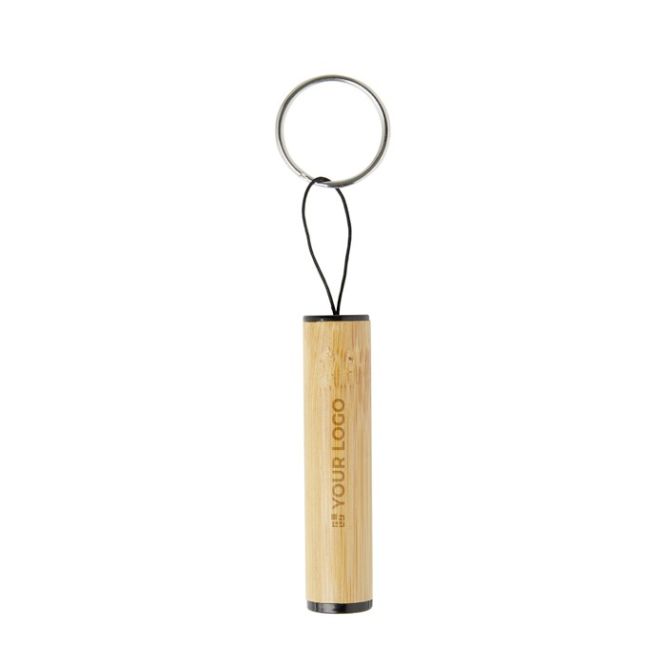 Llavero de caña de bambú con linterna y cordón para encender