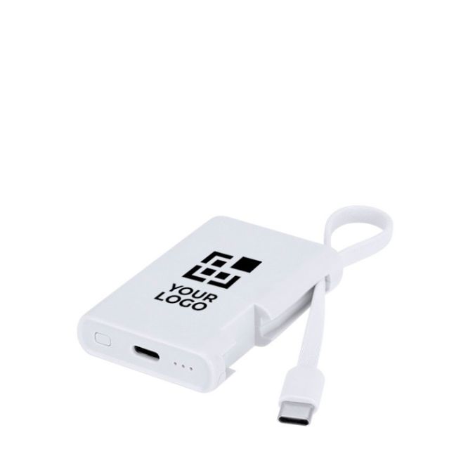 Batería externa portátil blanca de tamaño compacto 2.000 mAh
