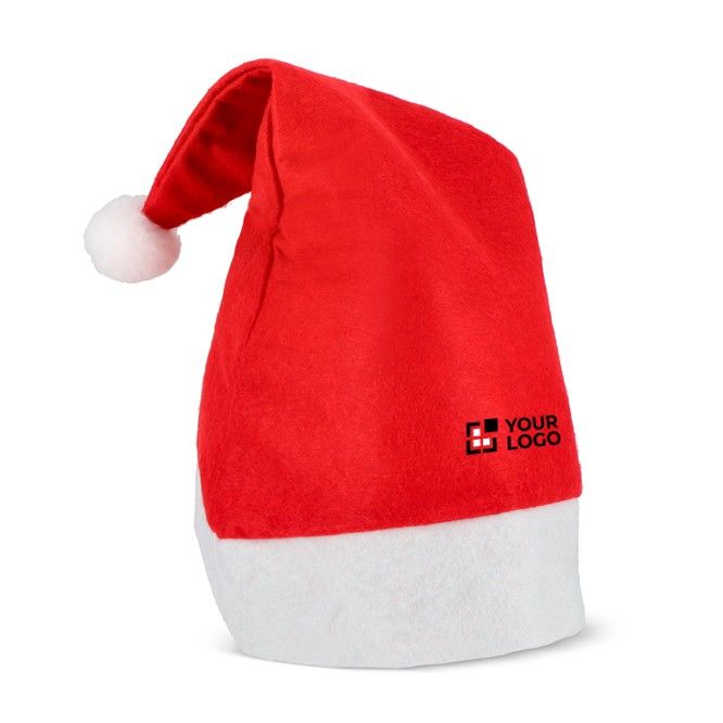 Clásico gorro de navidad hecho de fieltro con pompón blanco