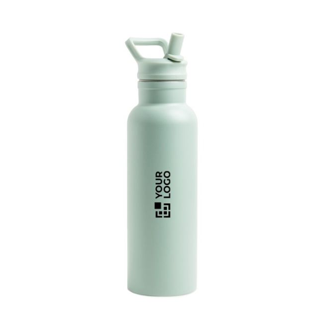 Botella térmica de acero inoxidable con asa fija y pajita plegable 500ml