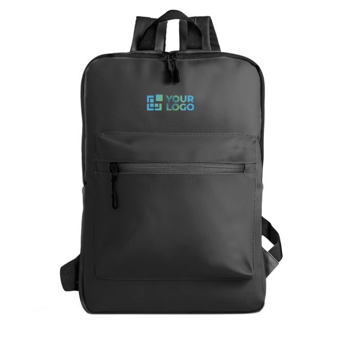 Mochila de piel PU con diseño fino y acabado elegante 15.6