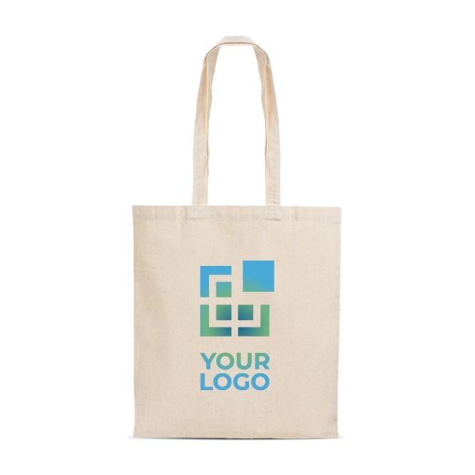 Bolsa de algodón con asas largas e interlock resistente 240 g/m2