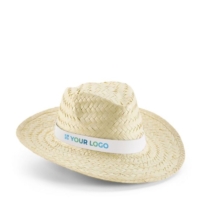 Sombrero hecho de paja natural que incluye cinta sublimada