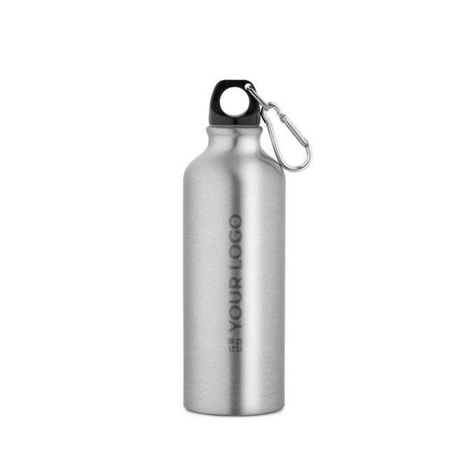 Botella de aluminio reciclado con mosquetón de color 530ml