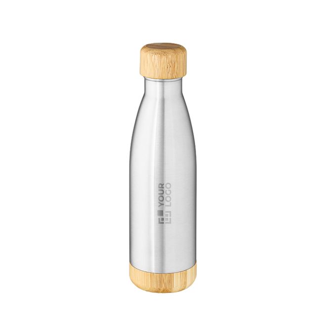 Botella de acero inoxidable reciclado con tapa de bambú 750ml
