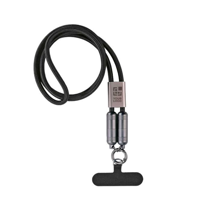 Cable de carga USB-C con aleación de zinc y correa móvil ajustable 60W
