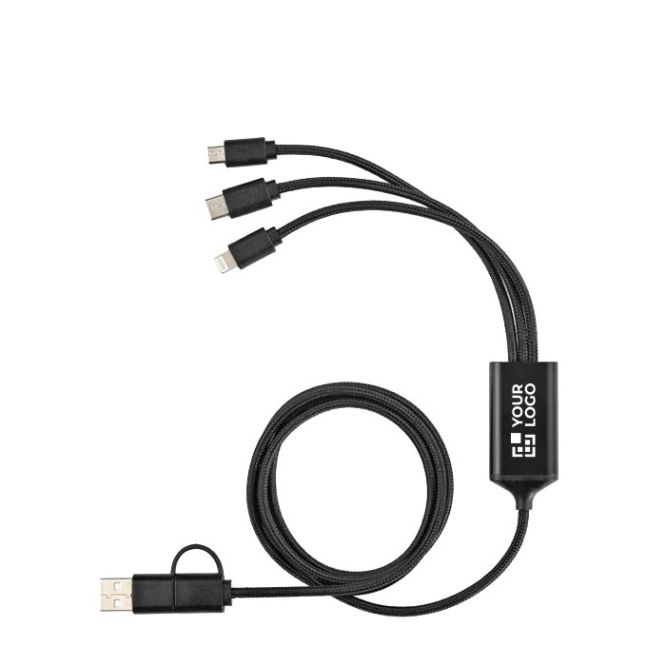 Cable de carga 5 en 1 trenzado con conectores múltiples 10W