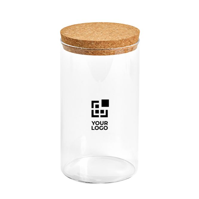 Frasco de vidrio borosilicato para alimentos con tapa de corcho 1L