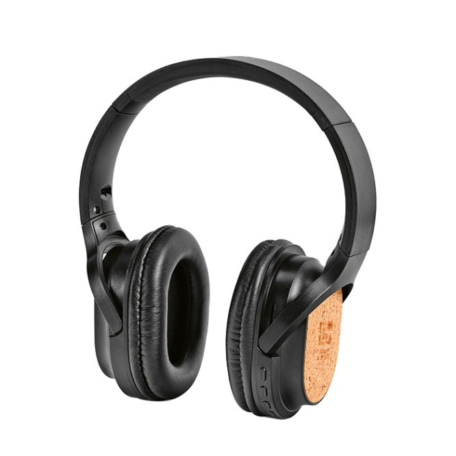 Auriculares inalámbricos con parte en corcho y con gran alcance de 10m