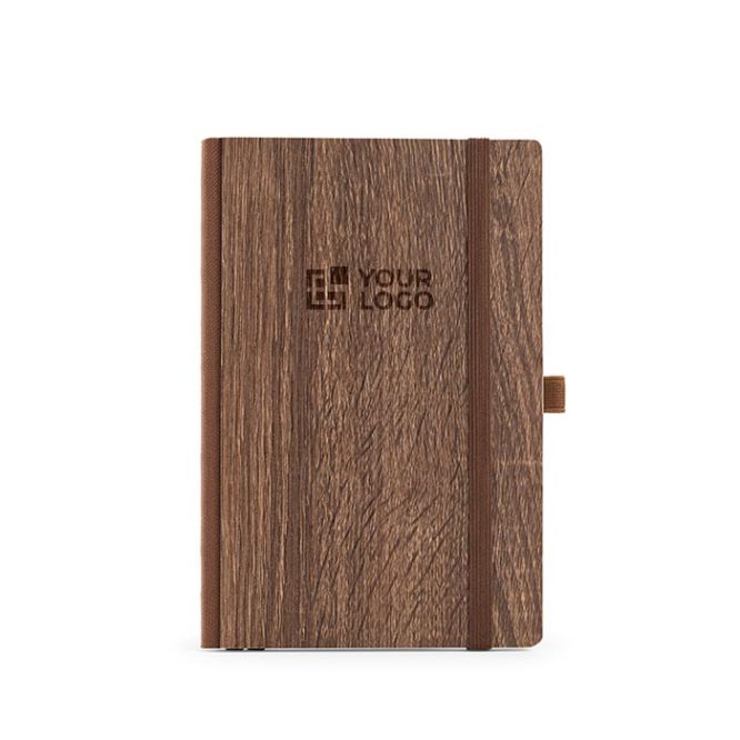 Libreta eco con portada que simula las vetas de madera A5 hojas en blanco
