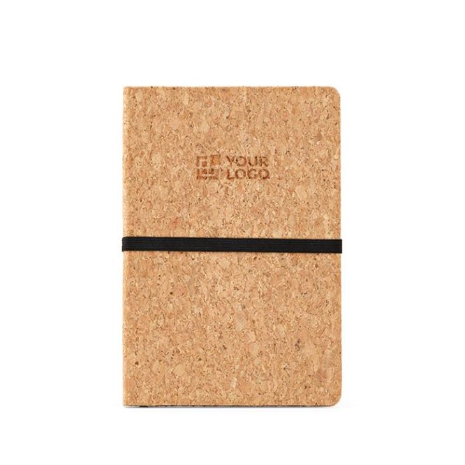 Libreta de corcho con cierre elástico y marcapáginas A5 hojas a puntos