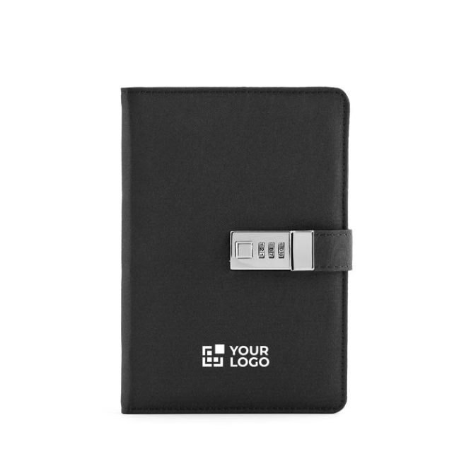 Libreta con candado de cierre de contraseña y tapa eco A5 hojas en blanco