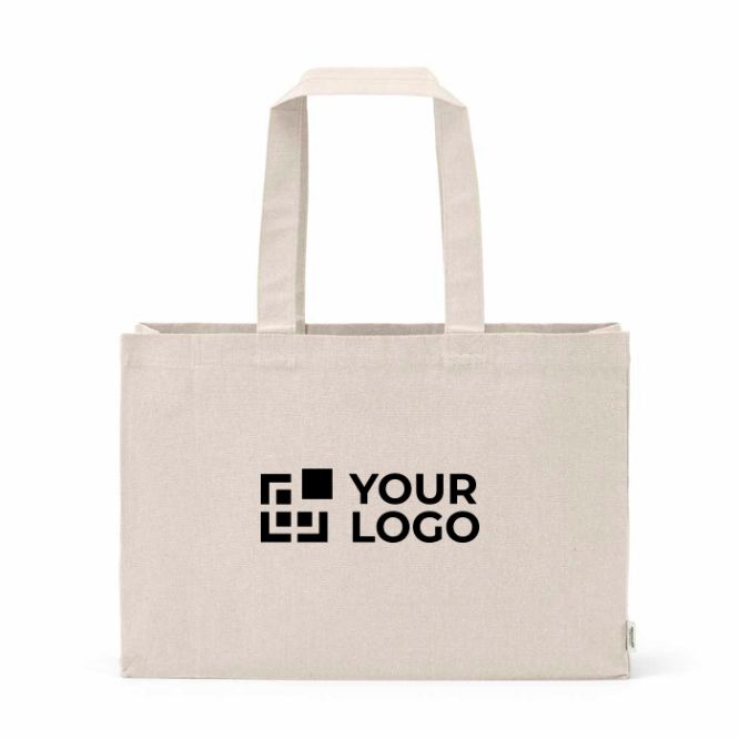 Bolsa de la compra de algodón eco natural con fondo plano 280 g/m2