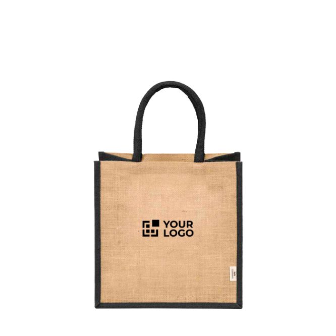 Bolsa de la compra de yute laminado con asas de algodón 16L