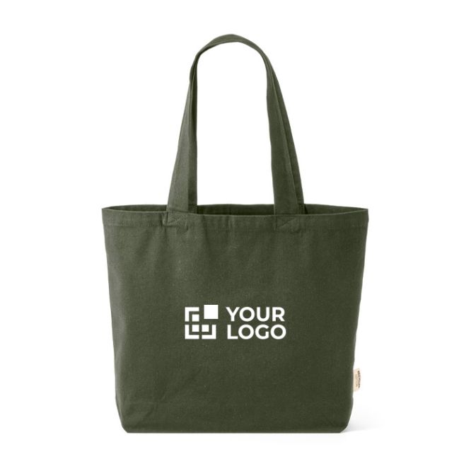Bolsa de la compra ecológica con bolsillo interior y asas largas 220 g/m2