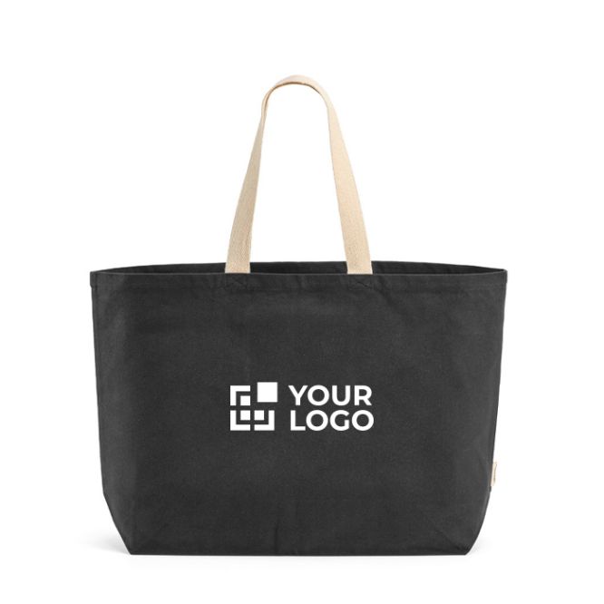 Bolsa de la compra de algodón reciclado de 32L con fuelle 400 g/m2