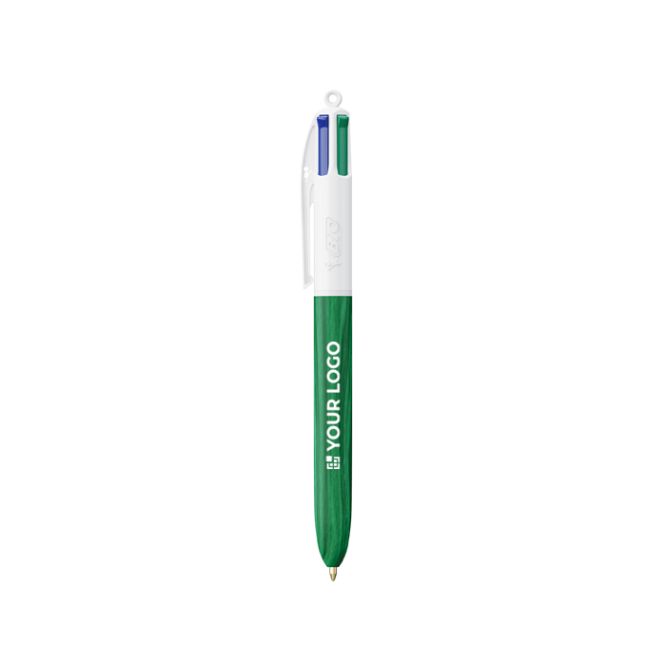 Bolígrafo de plástico efecto madera fabricado en UE con 4 tintas BIC®