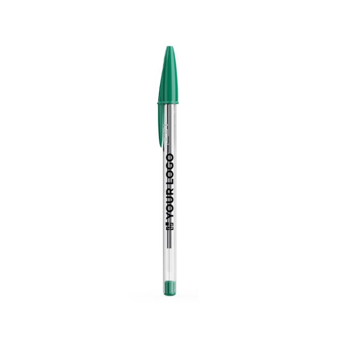 Bolígrafo de plástico transparente clásico con tinta verde BIC® Cristal®
