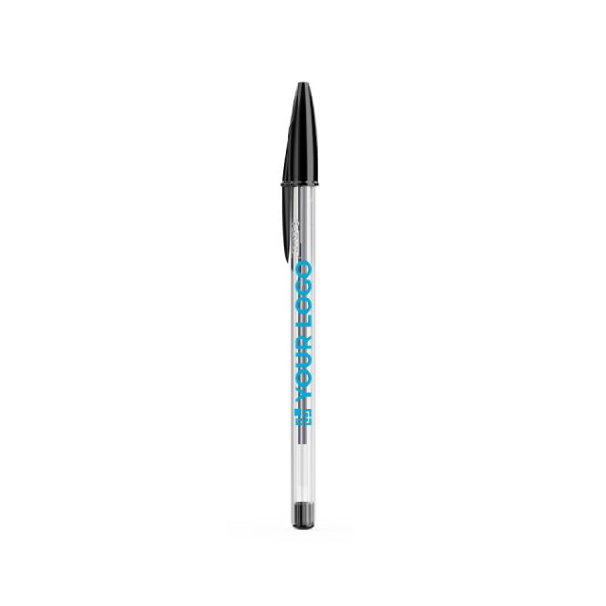 Bolígrafo de plástico transparente clásico con tinta negra BIC® Cristal®