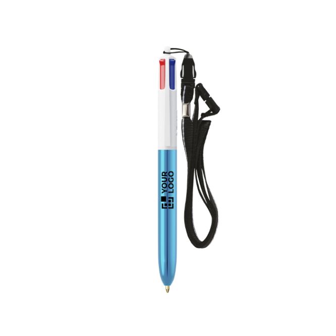 Bolígrafo de plástico acabado metálico y tinta de 4 colores Shine BIC®