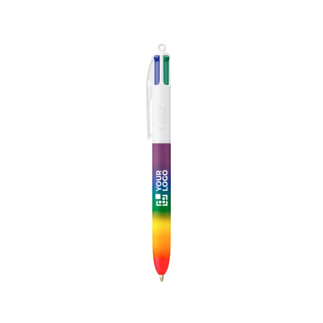 Bolígrafo de plástico estilo arcoiris con tinta de 4 colores BIC®