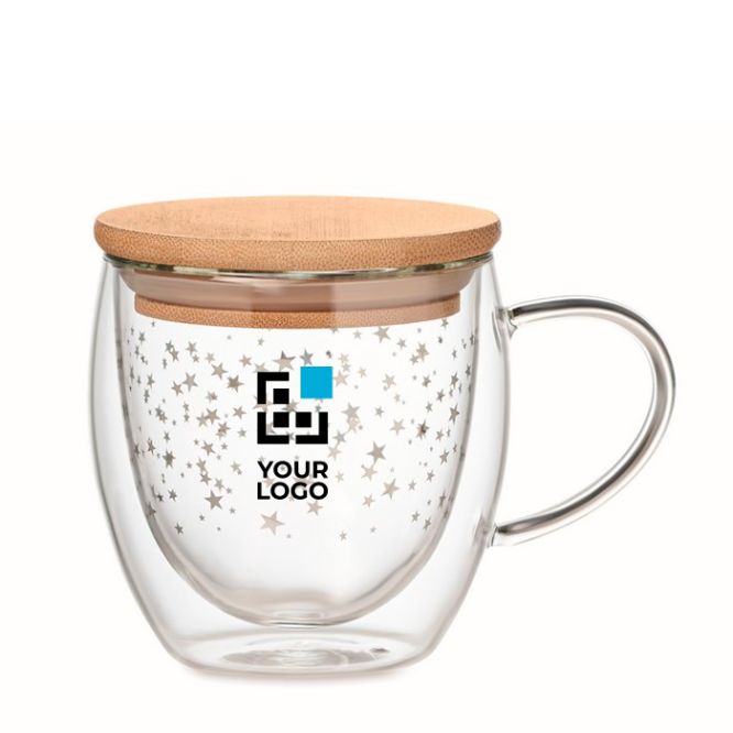 Taza de cristal con diseño de estrellas color transparente