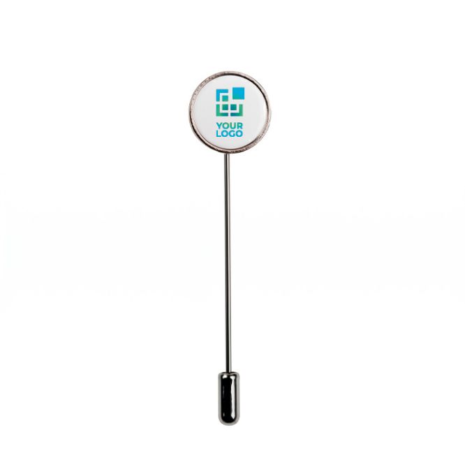 Pin de solapa metálico redondo para congresos y eventos corporativos