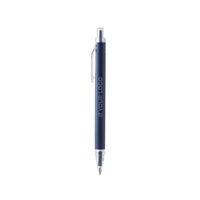 Bolígrafo de aluminio reciclado mate con clip transparente tinta azul