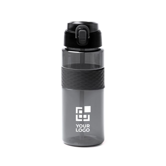 Botella sport de plástico reciclado con dosificador tipo pajita 700ml