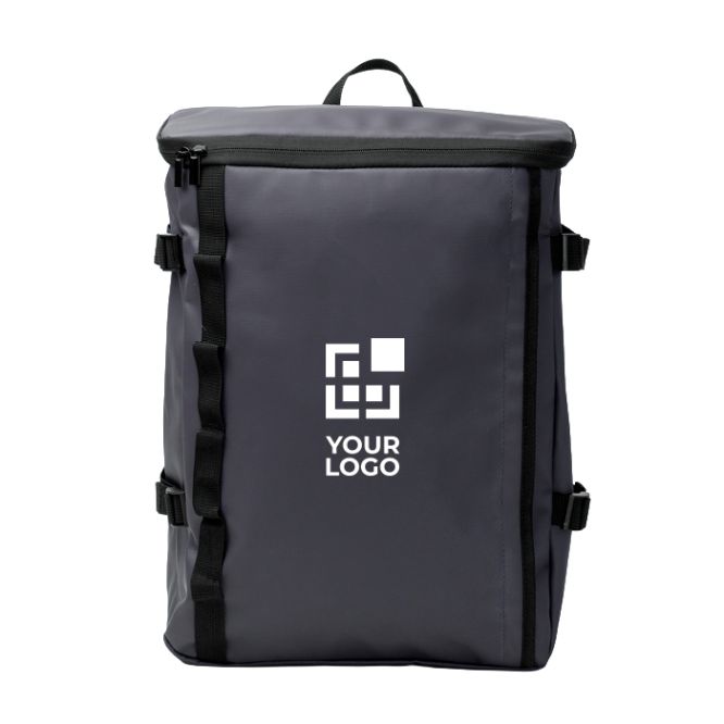 Mochila de cuero sintético para portátil con cremallera y anclajes 16