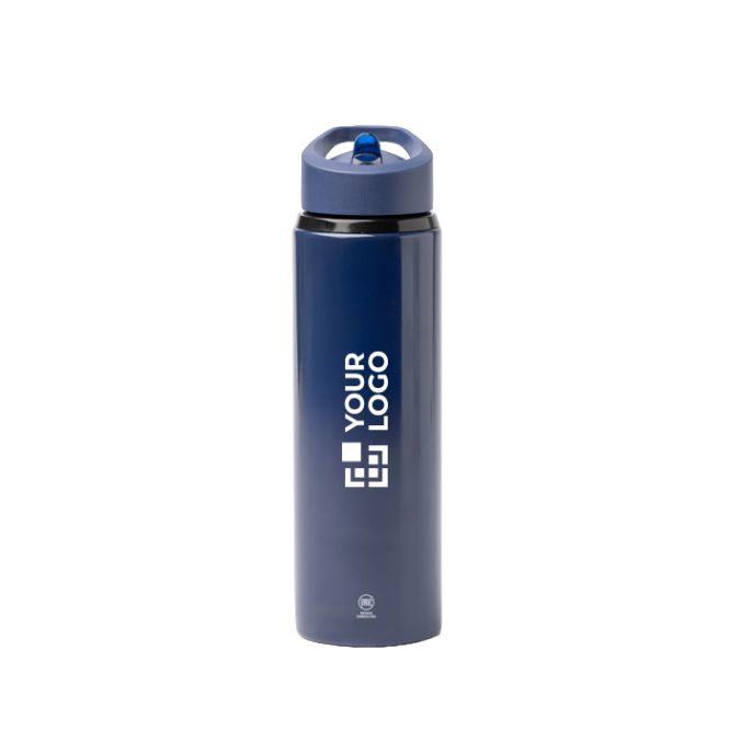 Botella antigoteo de acero inoxidable reciclado con asa y pajita 700ml