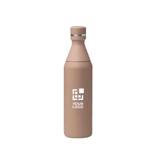 Botella térmica de acero inoxidable con doble apertura y tapón 550ml