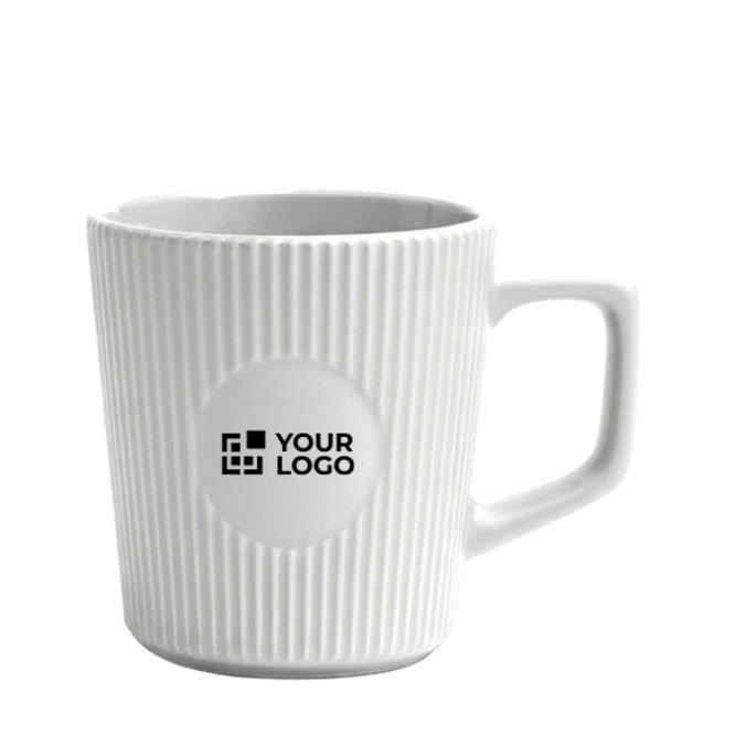 Taza de cerámica con exterior mate y diseño ribeteado 320ml