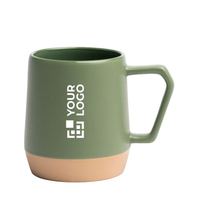 Taza de cerámica con acabado mate y asa geométrica 320ml