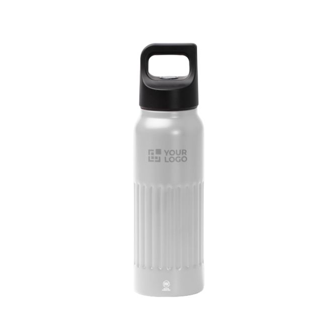 Botella de acero inoxidable reciclado con tapón apertura a botón 500ml