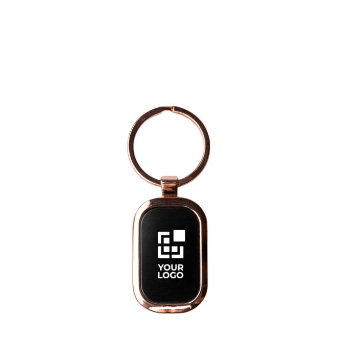 Llavero metálico con recubrimiento de cobre e interior en negro
